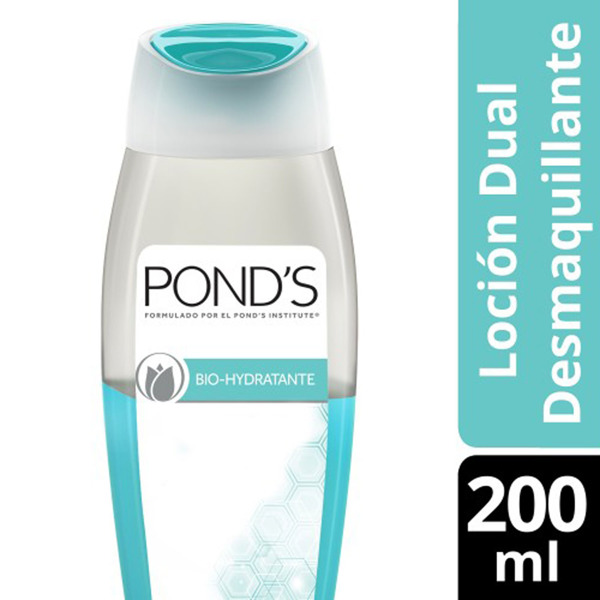 Imagen de PONDS BIO HYDRATANTE DESMAQUILLANTE LOCION DUAL LIMPIADORA [200 ml]