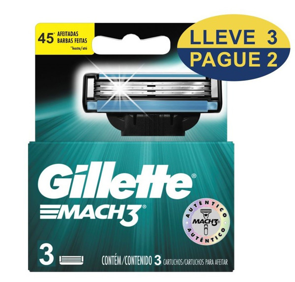 Imagen de GILLETTE MACH 3 REGULAR REPUESTO DISPENSER lleve 3 pague 2 [3 uni.]