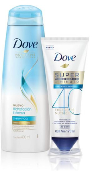 Imagen de DOVE SHAMPOO HIDRATACION INTENSA+ACO SUPER NUTRITIVO PACK [400+170ml]