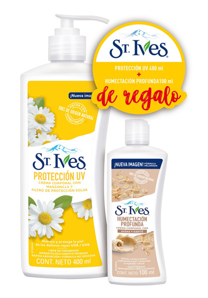 Imagen de ST`IVES CUERPO MANZANILLA PROTECCION UV + CREMA [400+100ml]