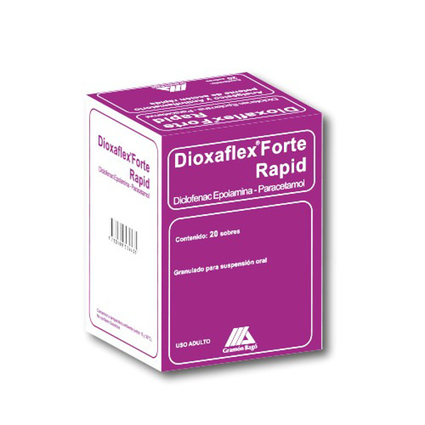 Imagen de DIOXAFLEX FORTE RAPID SOBRES 65+500mg [20 sob.]