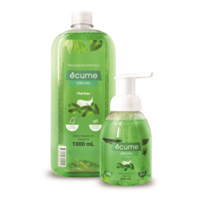 Imagen de ECUME JABON ESPUMA LIQUIDO HIERBAS REPUESTO+FRASCO VALVULA PACK [1000+300ml]