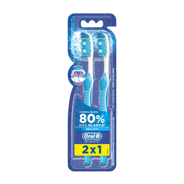 Imagen de ORAL B CEPILLO 3D WHITE ADVANTAGE BRILLANT PACK 2X1 SUAVE [2 uni.]