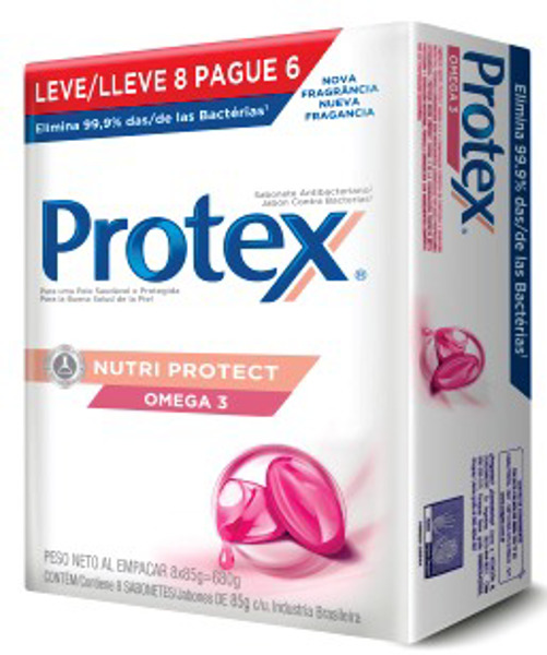 Imagen de PROTEX ASTRAL JABON NUTRIPROTECT OMEGA 3 PACK 8x6 [8x85gr]