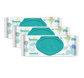 Imagen de PAMPERS TOALLITAS HUMEDAS SENSITIVE PACK 3*56 [168 uni.]