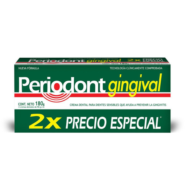 Imagen de PERIODONT CREMA DENTAL GINGIVAL PACK 2 uni. 180 gr