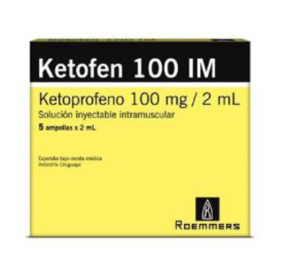 Imagen de KETOPROFENO INY. I/M 100 mg [5 amp.]