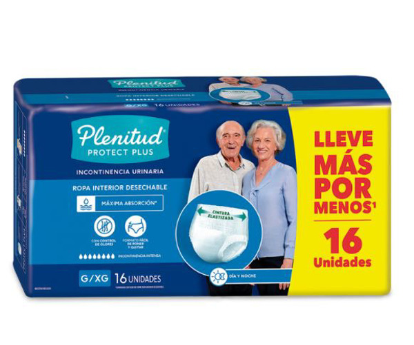 Imagen de PLENITUD PROTECT PLUS ROPA INTERIOR UNISEX G/XG 16 uni.