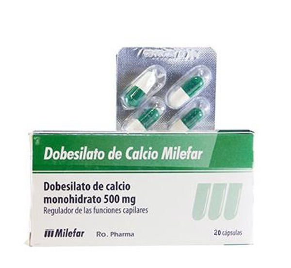 Imagen de DOBESILATO DE CALCIO MILEFAR 500 mg [20 cap.]