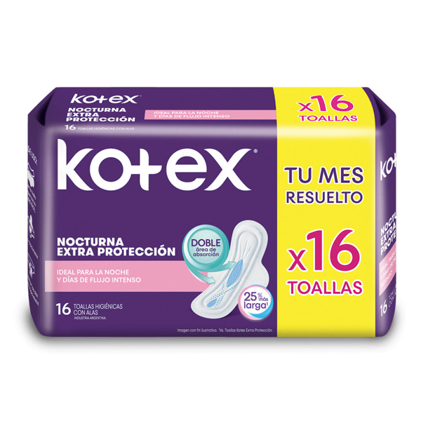 Imagen de KOTEX TOALLAS NOCTURNA ALAS [16 uni.]