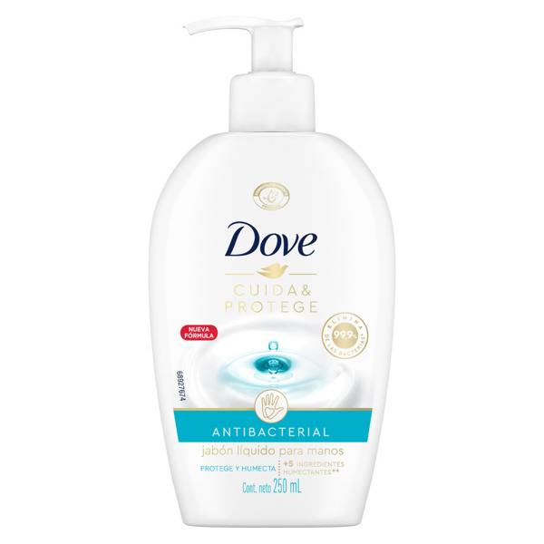 Imagen de DOVE JABON  LIQUIDO ANTIBACTERIAL CUIDA & PROTEGE BOMBA [250 ml]