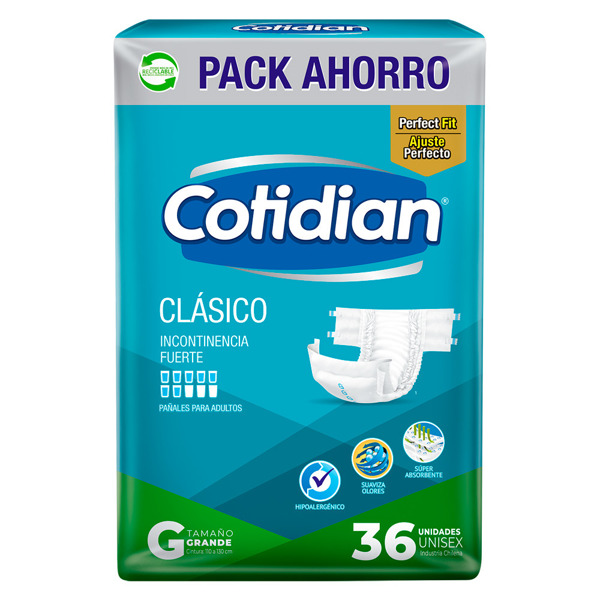 Imagen de COTIDIAN PAÑAL CLASICO GRANDE 36 uni.