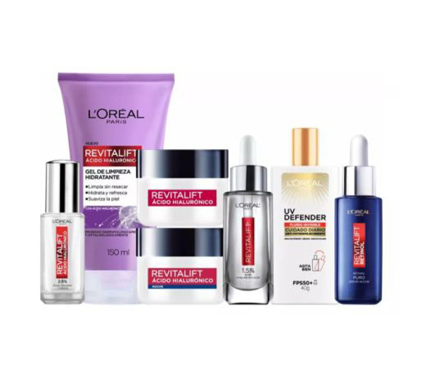 Imagen de PACK REVITALIFT DIA + NOCHE + SERUM + SERUM OJOS + SERUM RETINOL + UV DEFENDER + GEL LIMPIEZA 50+50+30+20+30+40+150ml