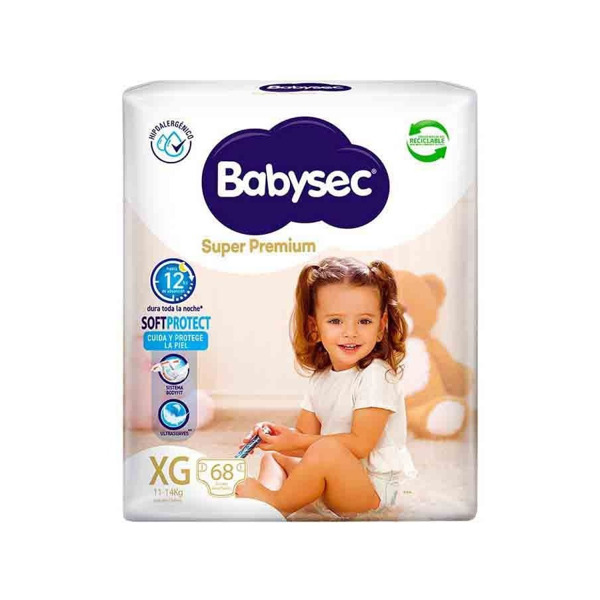 Imagen de BABYSEC SUPER PREMIUM HIPER PACK XG [68 uni.]
