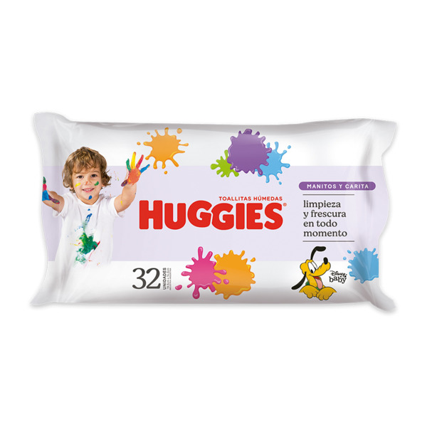Imagen de HUGGIES TOALLITAS HUMEDAS MANITOS & CARITA [32 uni.]