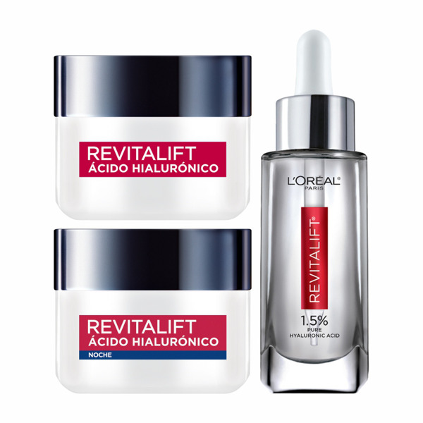 Imagen de PACK LOREAL REVITALIFT CREMA DIA + CREMA NOCHE + SERUM 50+50+30ml