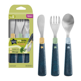 Imagen de TOMMEE TIPPEE CUBIERTOS ACERO PASTEL PACK GROWN UP +12M [3 uni.]