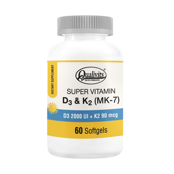 Imagen de QUALIVITS VITAMIN D3 & K2 MK-7 2000iu+90mcg [60 cap.]