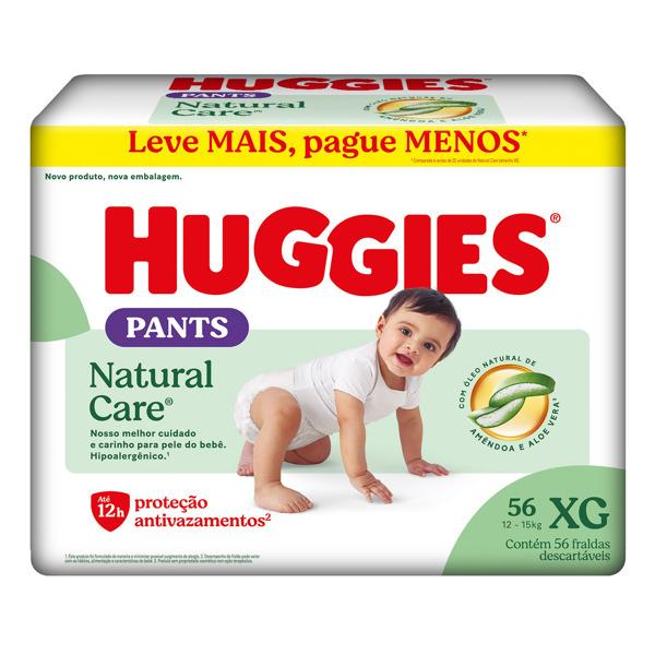 Imagen de HUGGIES NATURAL CARE HIPER PANTS XG XG [56 uni.]