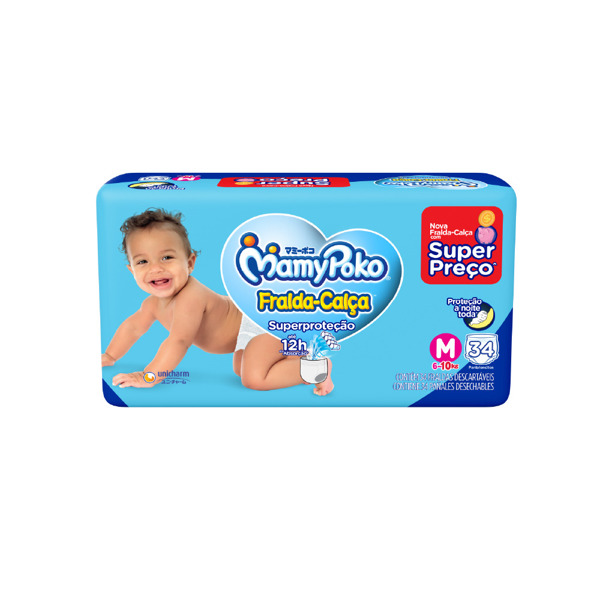 Imagen de MAMY POKO PANTS PAÑAL CALZA CELESTE  M M [34 uni.]