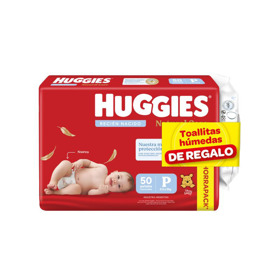 Imagen de HUGGIES NATURAL CARE PACK AHORRO P+TOALLITAS RN PACK P [PACK 50+48uni.]