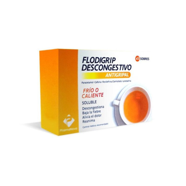 Imagen de FLODIGRIP DESCONGESTIVO SOBRES 500+30+8+3mg [5 sob.]