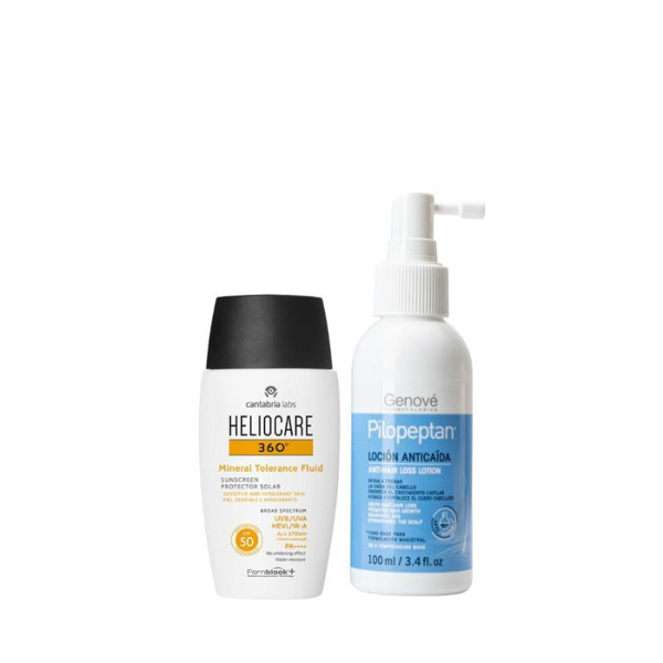 Imagen de PILOPEPTAN LOCION ANTICAIDA+HELIOCARE 360 MINERAL FLUIDO COMBO 50 fps [100+50ml]