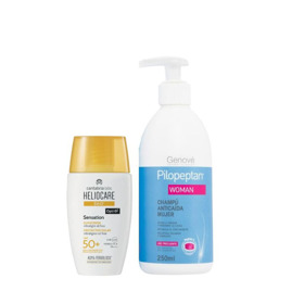 Imagen de PILOPEPTAN WOMAN CHAMPU+HELIOCARE 360 SENSATION COMBO 50 fps [250+50mL]