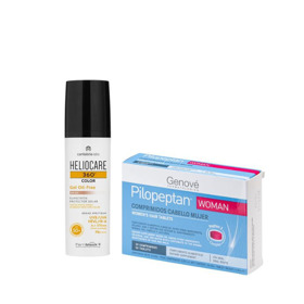 Imagen de PILOPEPTAN WOMAN COMPRIMIDOS+HELIOCARE 360 GEL OIL FREE BEIGE COMBO 50 fps [30com+50ml]