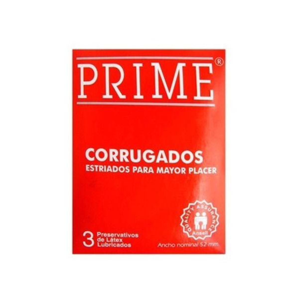 Imagen de PRIME PRESERVATIVOS CORRUGADOS ROJO 3 uni.