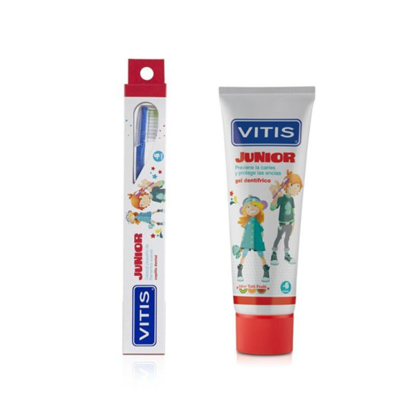 Imagen de VITIS CEPILLO DENTAL JUNIOR + CREMA DENTAL PACK 1un+15gr [1 uni.]