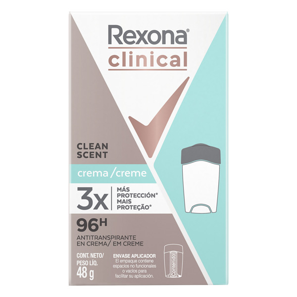 Imagen de REXONA BARRA ANTITR. CLINICAL CLEAN SCENT SOFT SOLID CREMA FEMENINO [48 gr]
