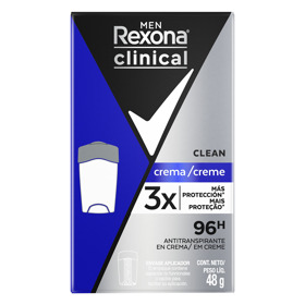 Imagen de REXONA BARRA ANTITR. CLINICAL CLEAN SOFT SOLID CREMA MASCULINO [48 gr]